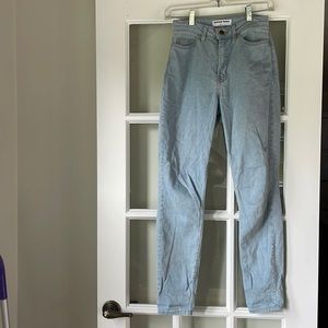 American Apparel straight leg light wash jeans